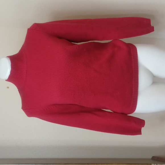 Ann Taylor red Italian Merino wool sweater size small like new - Picture 1 of 7